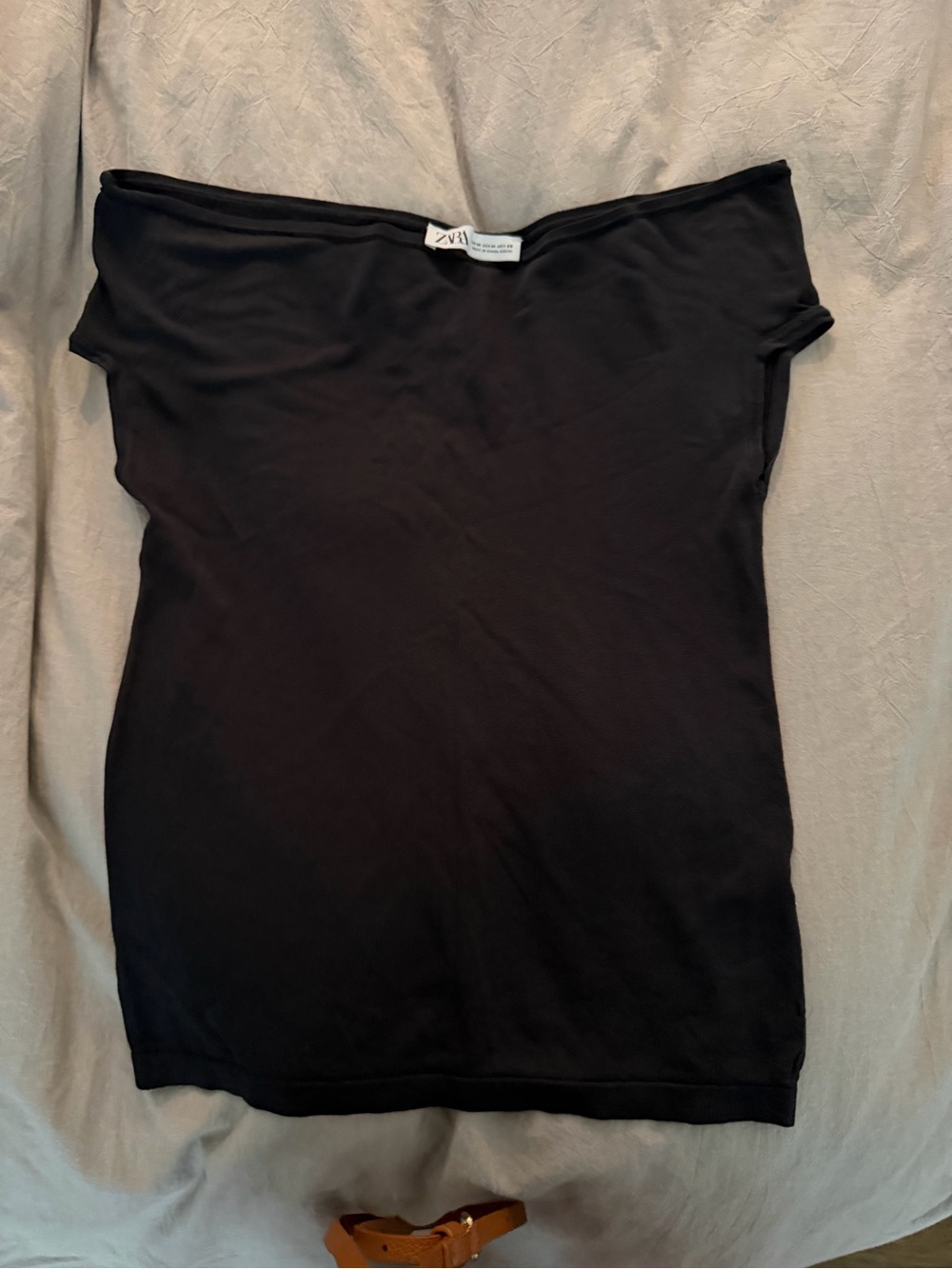 Zara Black Off-the-Shoulder Tank Top